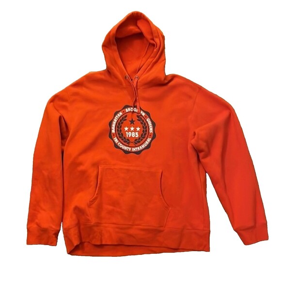 Old Navy Orange Y2K New York 1985 Tri County Intramural Hoodie Men's Size XXL 2X - Picture 1 of 10